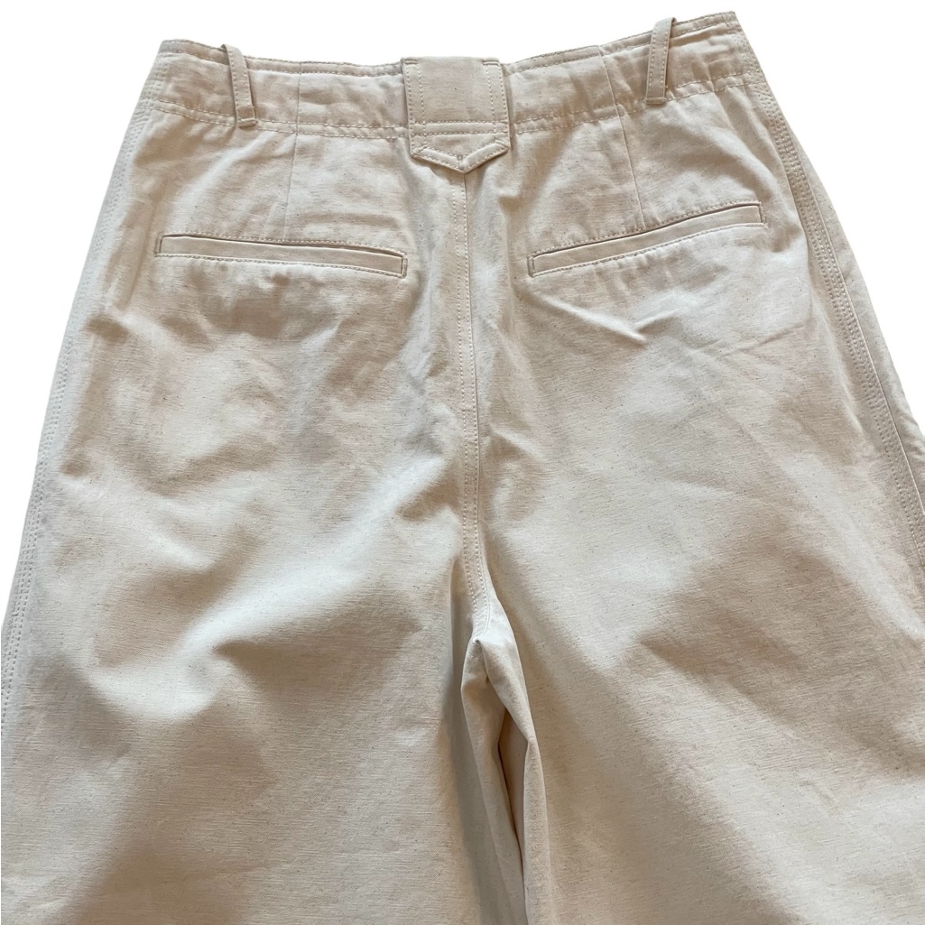 Song Of Style Quinn Light Natural Tan 100% Cotton Pants Sz Xs Barrel Hi-Rise Nwt — image 6 of 8